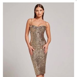 Nadine merabi Nina  gold dress size s/m